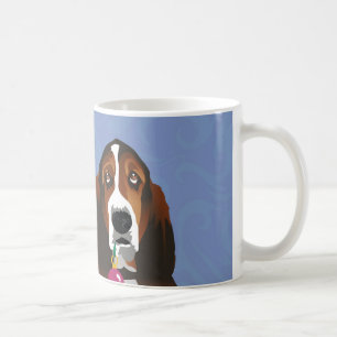 Basset Hound Peace Love Joy-kerstontwerp Koffiemok