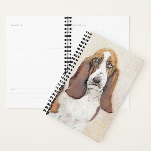 Basset Hound Peinture - Cute Original Chien Art (Devant avec enveloppe)
