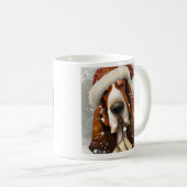 Basset Hound, Père Noël, Mug café de Noël (Devant droit)