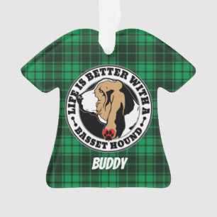 Basset Hound Personalized Life is beter Ornament