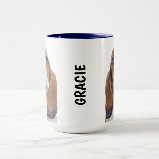 Basset Hound Personalized Mug Mok (Midden)