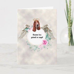 Basset hound pet memorial angel vleugels gedicht kaart