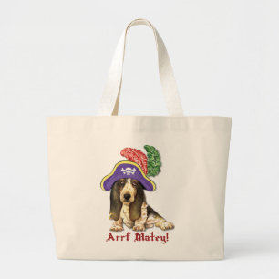 Basset Hound Pirate Grote Tote Bag