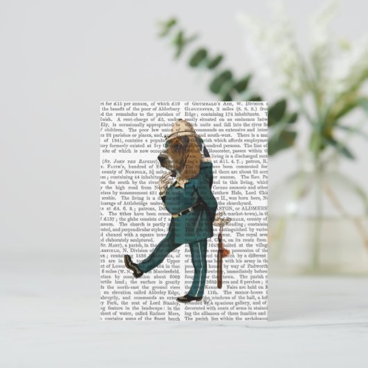 Basset Hound Policeman Briefkaart (Staand voorkant)