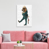Basset Hound Policeman Canvas Afdruk (Insitu (Woonkamer))