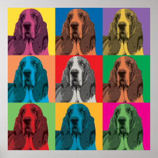 Basset Hound Pop-Art Poster