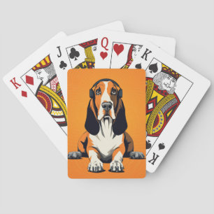 Basset Hound Pop Art Retro & laid-back ontwerp Pokerkaarten