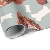 Basset Hound Print Wrapping Paper Cadeaupapier (Rol Hoek)