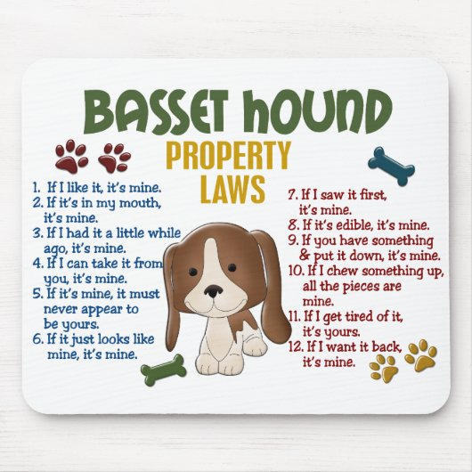 Basset Hound Property Laws 4 Muismat (Voorkant)
