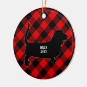 Basset Hound Pset kerstversiering Keramisch Ornament (Links)