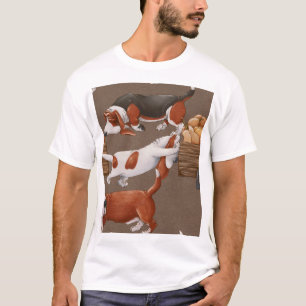 Basset Hound Pumpkin Oogstpatroon T-shirt