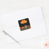 Basset Hound Pumpkin-Pet Vierkante Sticker (Envelop)