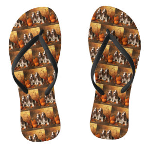Basset Hound Pup Autumn Delight Pompoen Teenslippers