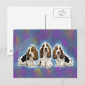 Basset Hound-Puppies Briefkaart (Voorkant / Achterkant)