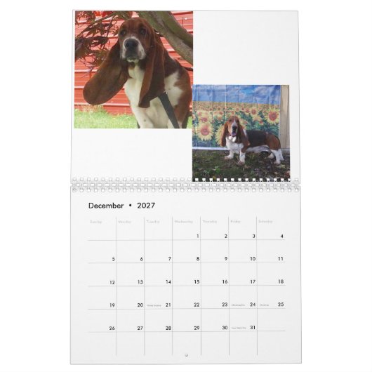 Basset hound puppy agenda kalender (Dec 2027)