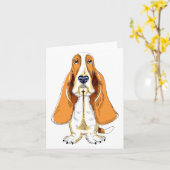 Basset Hound Puppy Dog Note Card Kaart (Gele Bloem)