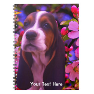 Basset Hound Puppy Fantasy Dog Art Notitieboek