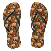 Basset Hound Puppy Herfst Verrukking Pompoen Teenslippers (Voetbed)