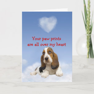 Basset Hound Puppy Love Kaart