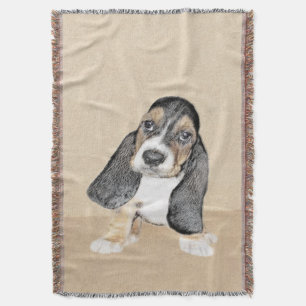 Basset Hound Puppy Painting - Oorspronkelijke hond Deken