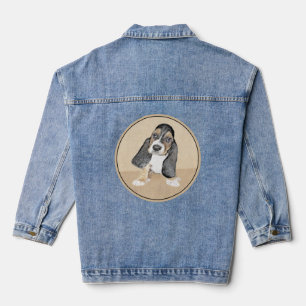 Basset Hound Puppy Painting - Oorspronkelijke hond Denim Jacket