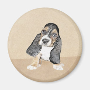 Basset Hound Puppy Painting - Oorspronkelijke hond Magneet