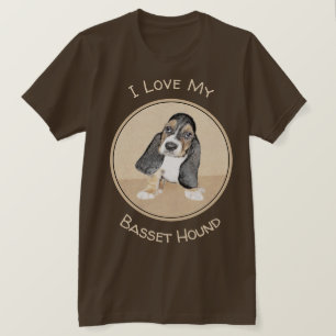 Basset Hound Puppy Painting - Oorspronkelijke hond T-shirt