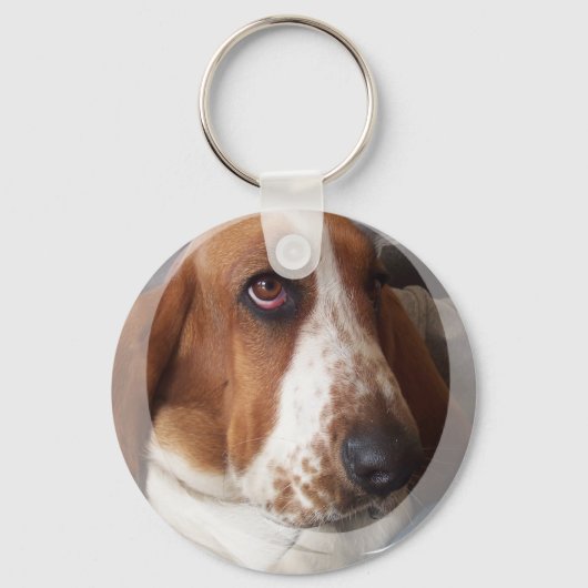 Basset Hound Puppy Sleutelhanger (Voorkant)
