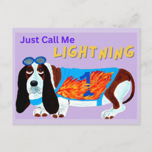Basset Hound Racehond NOEM ME MAAR BLIXEM! Briefkaart