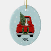 Basset Hound Red Kerstmis Keramisch Ornament (Rechts)