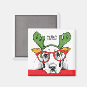 Basset Hound Reindeer Magneet (Voorkant / Achterkant)