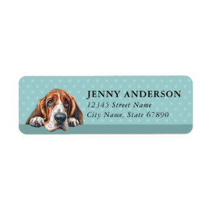 Basset Hound Retouradres Label
