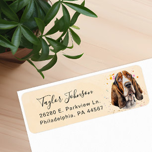 Basset Hound Retouradreslabel Etiket