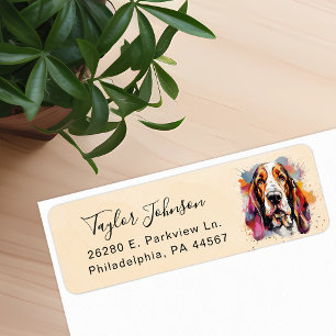 Basset Hound Retouradreslabel Etiket