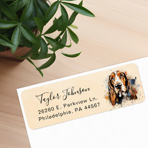 Basset Hound Retouradreslabel Etiket