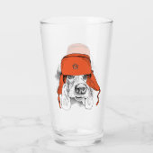 Basset Hound | Rood Ushanka-Pet Glas (Achterkant)