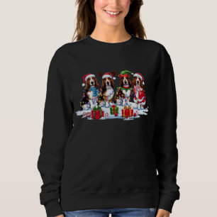 Basset hound Santa hat gewei elf kerst licht Trui