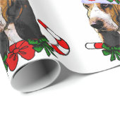 Basset Hound Santa Kerstmis Cadeaupapier (Rol Hoek)