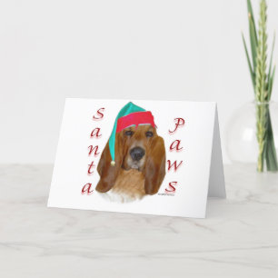 Basset Hound Santa Paws Feestdagen Kaart