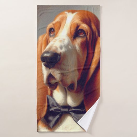  Basset Hound Schilderen Badhanddoek (Badhanddoek)