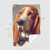  Basset Hound Schilderen Golfhanddoek (Insitu)