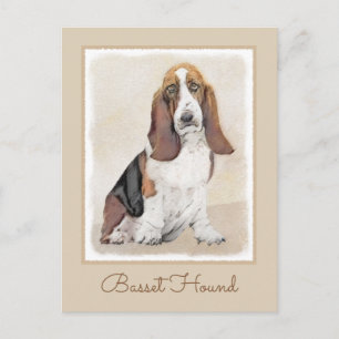 Basset Hound-schildering - Kute Original Dog Art Briefkaart