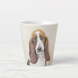 Basset Hound-schildering - Kute Original Dog Art Latte Mok