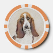 Basset Hound-schildering - Kute Original Dog Art Poker Chips (Voorkant)