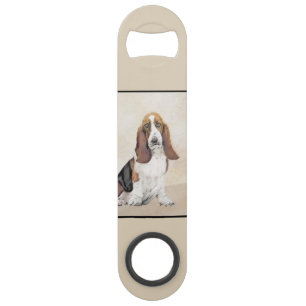 Basset Hound-schildering - Kute Original Dog Art Speed Flessenopener
