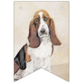 Basset Hound-schildering - Kute Original Dog Art Vlaggetjes (Derde vlag)