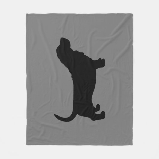Basset Hound Silhouette grijs en zwart Fleece Deken (Voorkant)