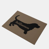 Basset Hound Silhouette Persoonlijk Deurmat (Schuin)