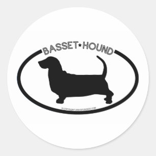 Basset Hound Silhouette Zwart Sticker