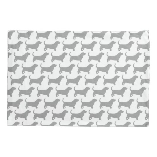 Basset Hound Silhouettes Patroon Kussensloop (Achterkant)